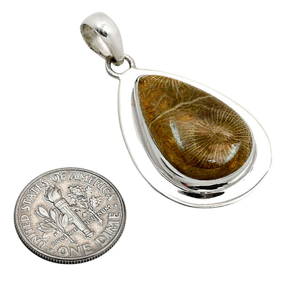 Flower Fossil Coral Pendant P-1076 SDP158246