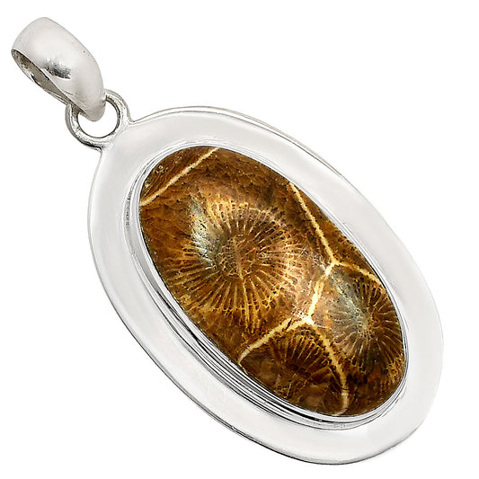 Flower Fossil Coral Pendant P-1076 SDP158247