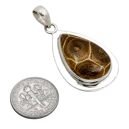 Flower Fossil Coral Pendant P-1076 SDP158248