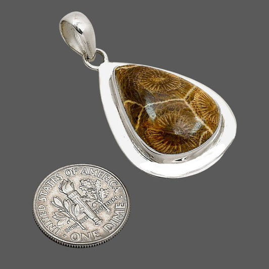 Flower Fossil Coral Pendant P-1076 SDP158250