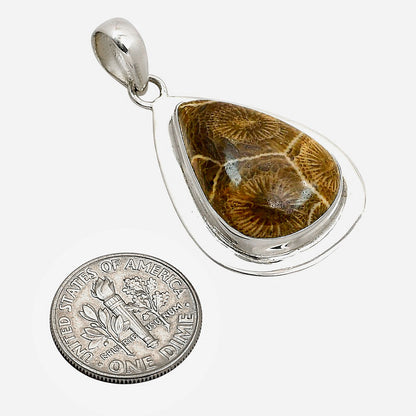 Flower Fossil Coral Pendant P-1076 SDP158250