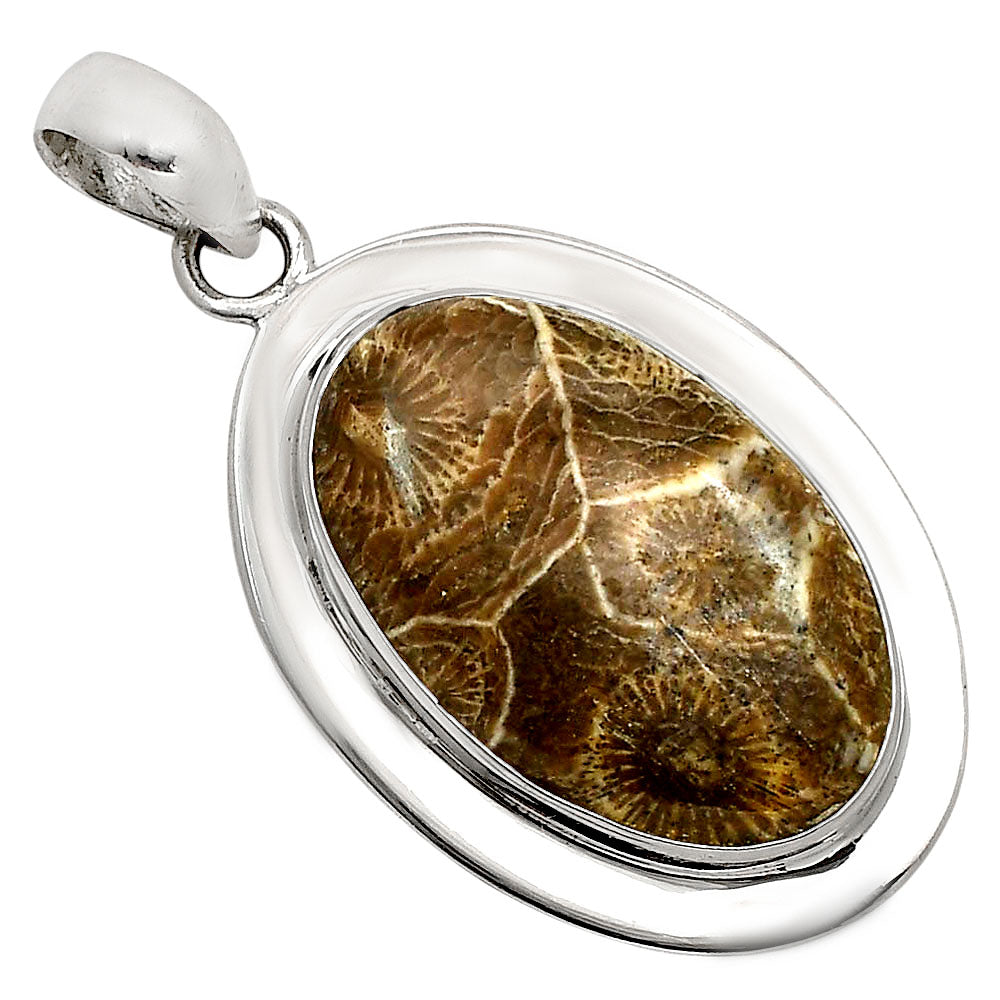 Flower Fossil Coral Pendant P-1076 SDP158251