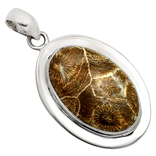 Flower Fossil Coral Pendant P-1076 SDP158251