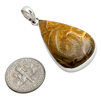 Flower Fossil Coral Pendant P-1001 SDP158406