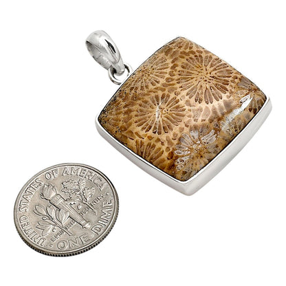 Flower Fossil Coral Pendant P-1001 SDP158428