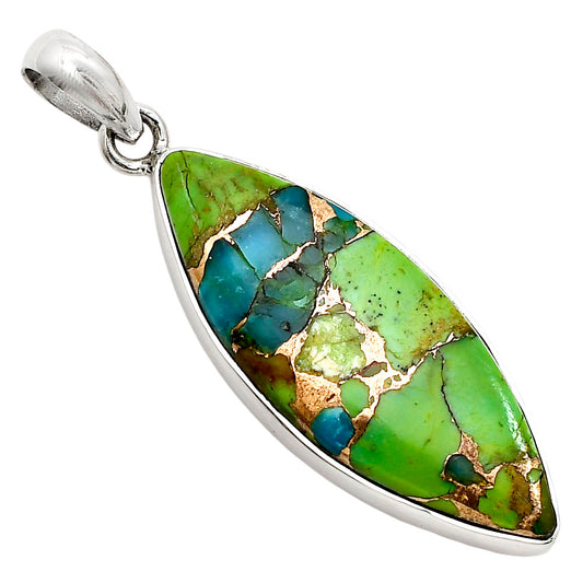 Blue Turquoise In Green Mohave Pendant P-1001 SDP158443