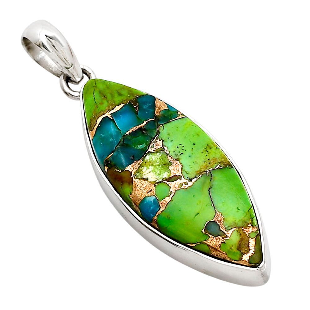 Blue Turquoise In Green Mohave Pendant P-1001 SDP158443