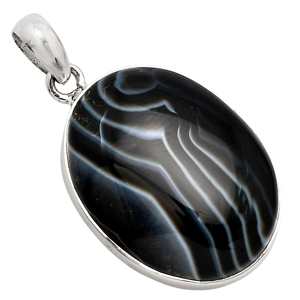 Black Botswana Agate Pendant P-1001 SDP158452