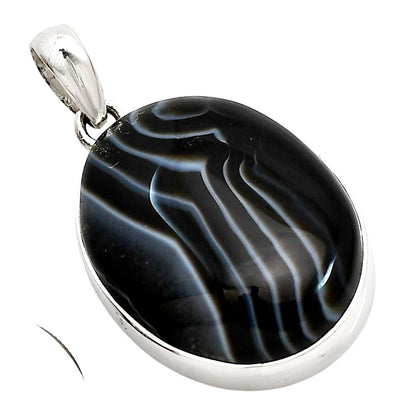 Black Botswana Agate Pendant P-1001 SDP158452