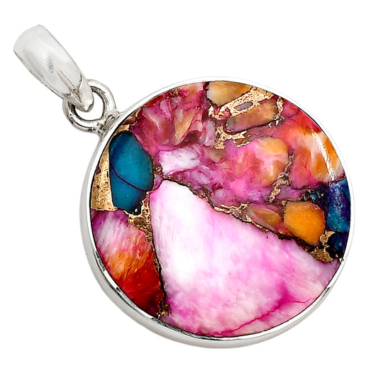 Kingman Orange Dahlia Turquoise Pendant P-1001 SDP158485