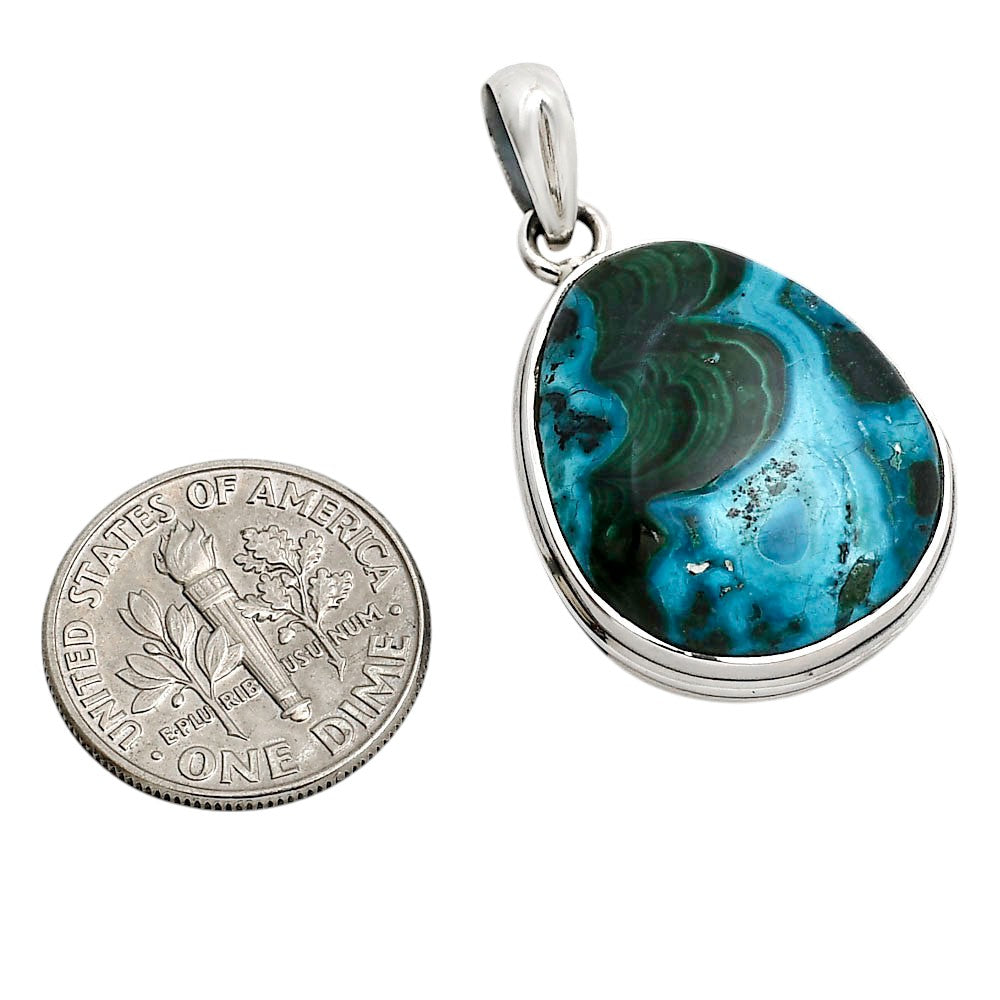 Azurite In Malachite Pendant P-1124 SDP158515