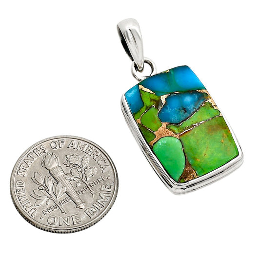 Blue Turquoise In Green Mohave Pendant P-1124 SDP158516