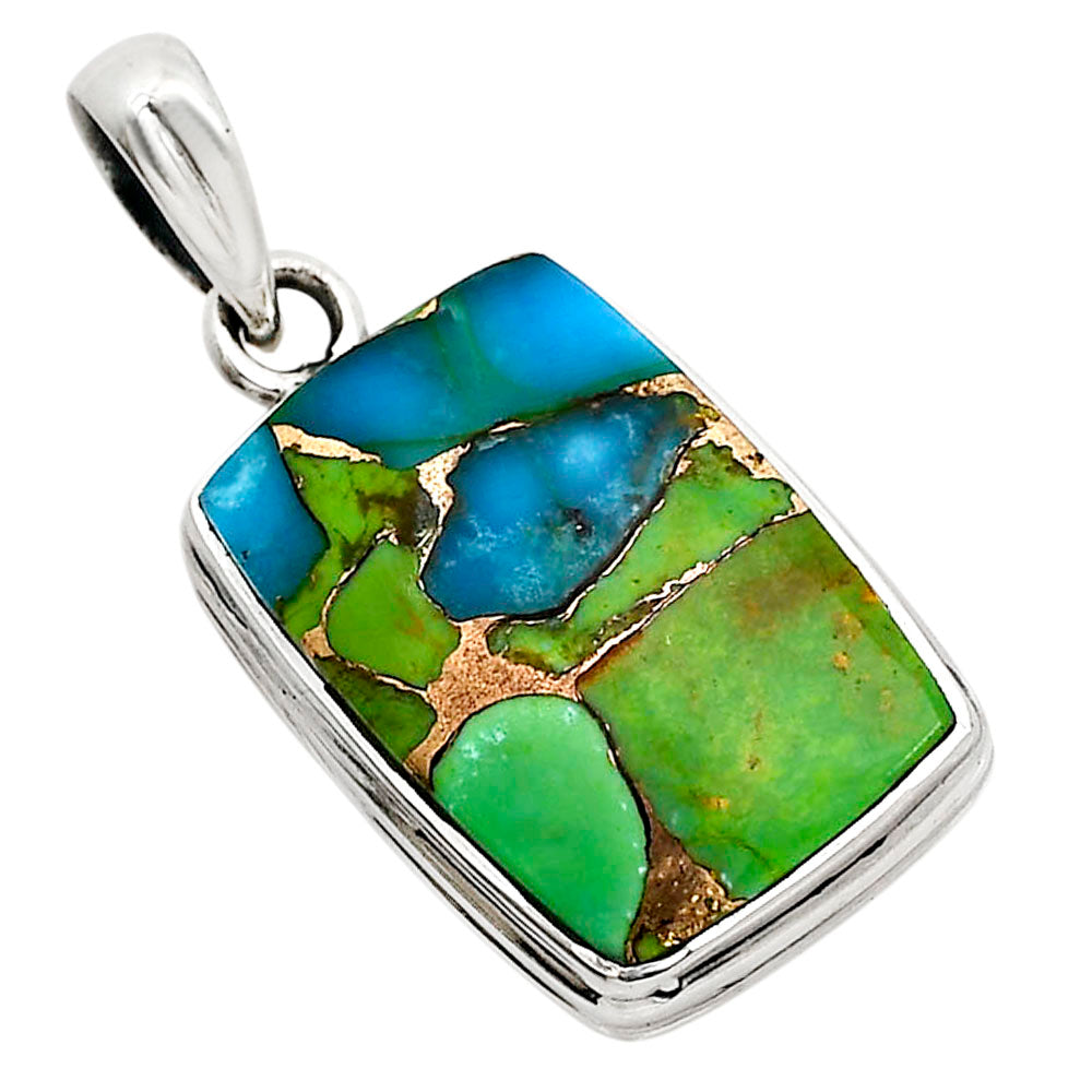 Blue Turquoise In Green Mohave Pendant P-1124 SDP158516