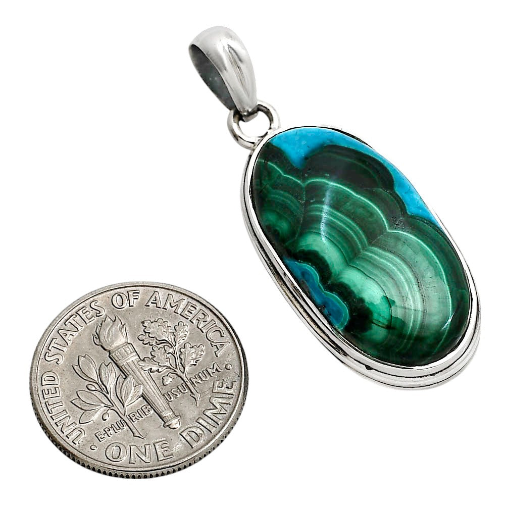 Azurite In Malachite Pendant P-1124 SDP158518