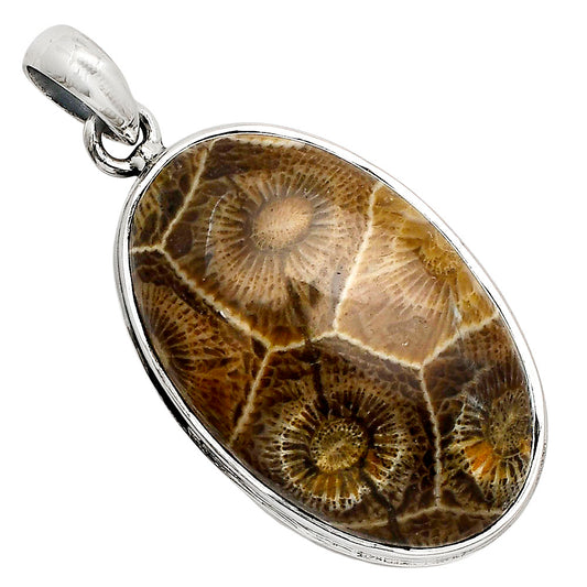 Flower Fossil Coral Pendant P-1124 SDP158536