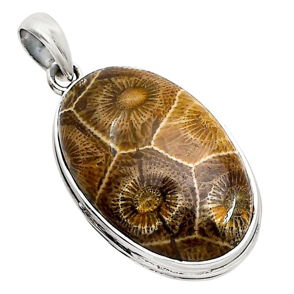 Flower Fossil Coral Pendant P-1124 SDP158536
