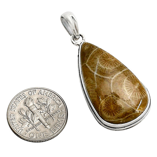 Flower Fossil Coral Pendant P-1124 SDP158541