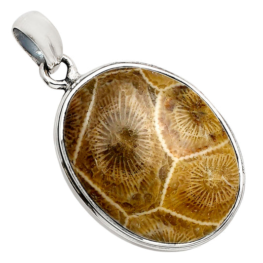 Flower Fossil Coral Pendant P-1124 SDP158546