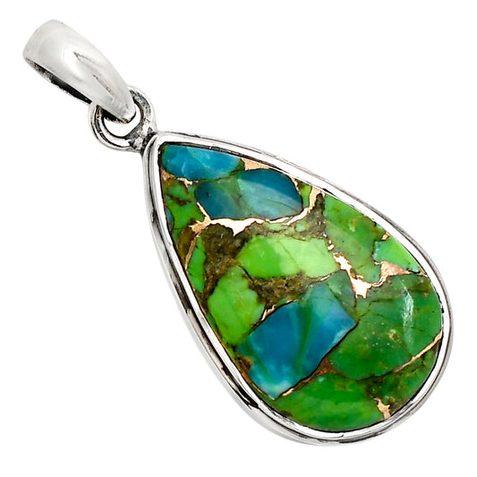 Blue Turquoise In Green Mohave Pendant P-1124 SDP158549
