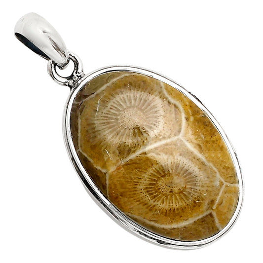 Flower Fossil Coral Pendant P-1124 SDP158550