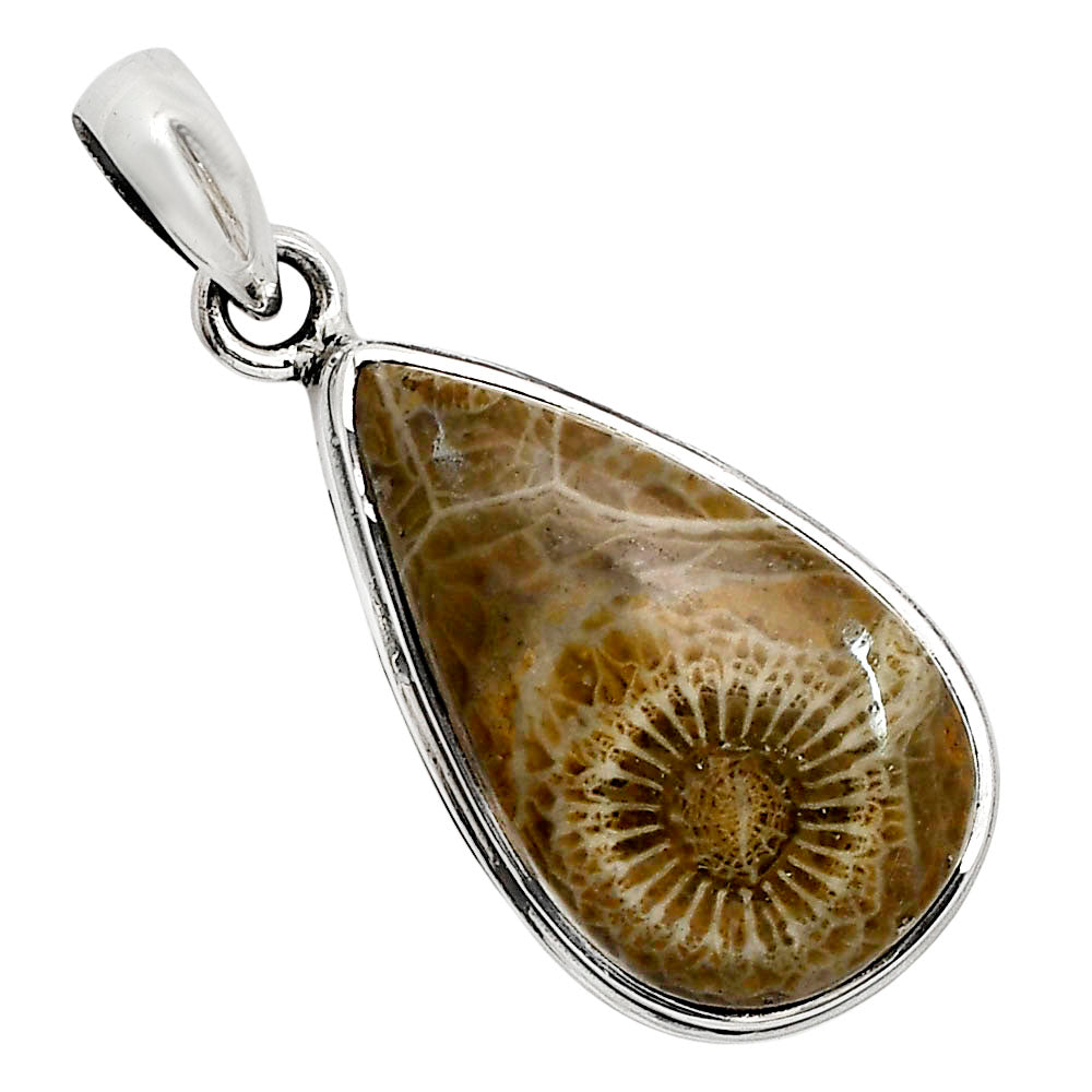 Flower Fossil Coral Pendant P-1124 SDP158564
