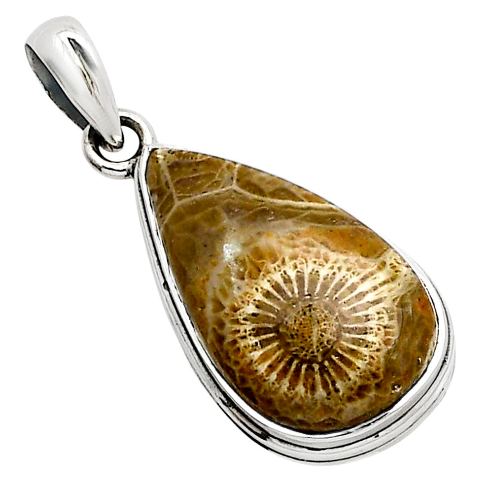 Flower Fossil Coral Pendant P-1124 SDP158564
