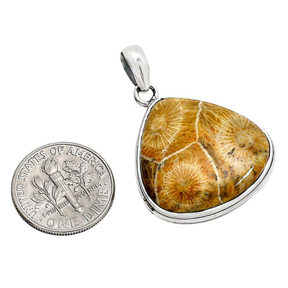 Flower Fossil Coral Pendant P-1124 SDP158569