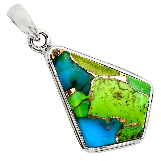 Blue Turquoise In Green Mohave Pendant P-1124 SDP158570