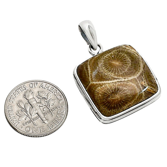 Flower Fossil Coral Pendant P-1124 SDP158585