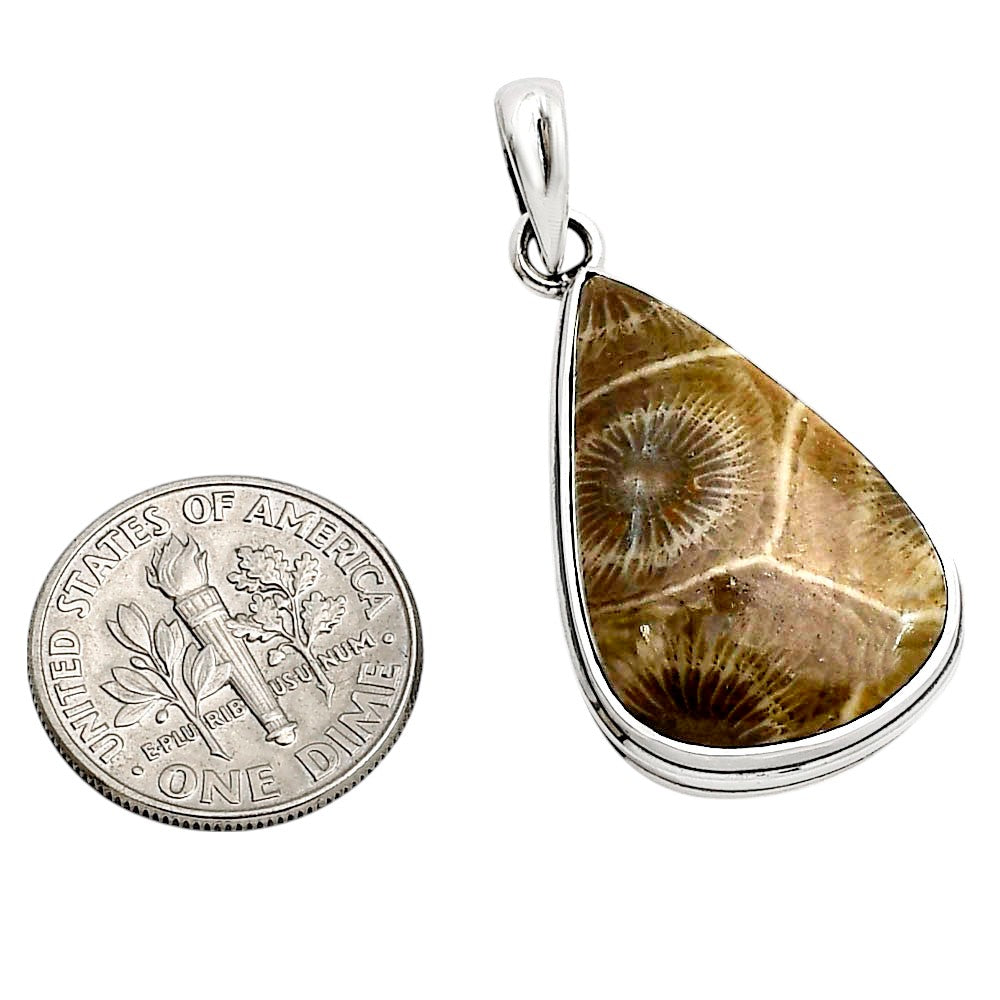Flower Fossil Coral Pendant P-1124 SDP158592