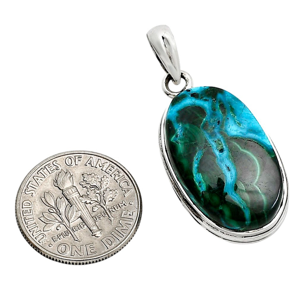 Azurite In Malachite Pendant P-1124 SDP158595