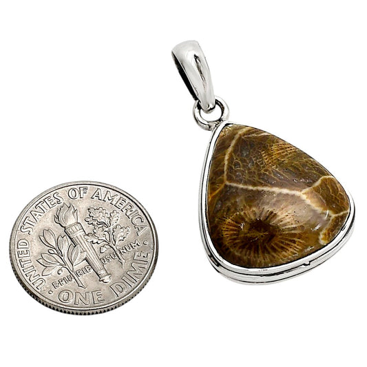 Flower Fossil Coral Pendant P-1124 SDP158599