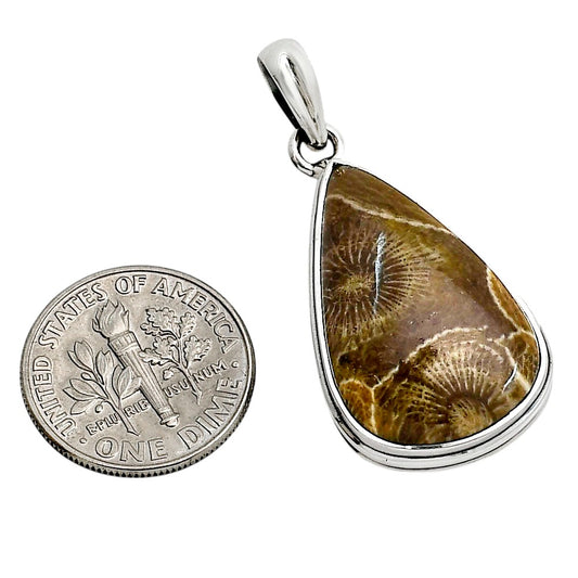 Flower Fossil Coral Pendant P-1124 SDP158602
