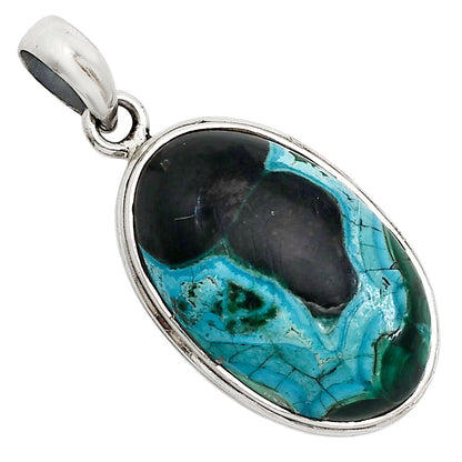 Azurite In Malachite Pendant P-1124 SDP158616