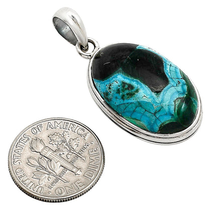 Azurite In Malachite Pendant P-1124 SDP158616