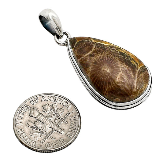 Flower Fossil Coral Pendant P-1124 SDP158633