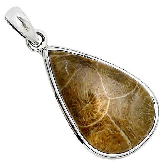Flower Fossil Coral Pendant P-1124 SDP158635