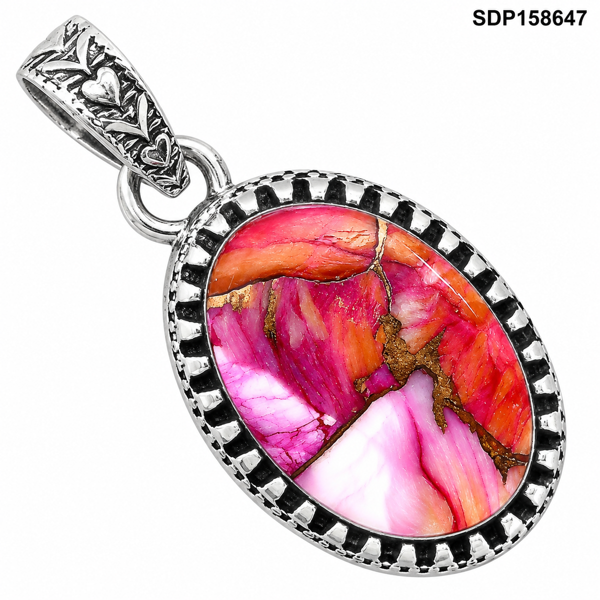 Kingman Orange Dahlia Turquoise Pendant P-1437 SDP158647