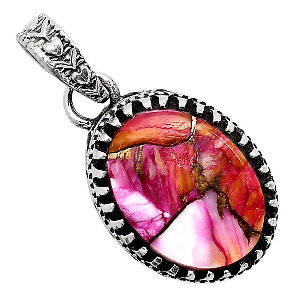Kingman Orange Dahlia Turquoise Pendant P-1437 SDP158647