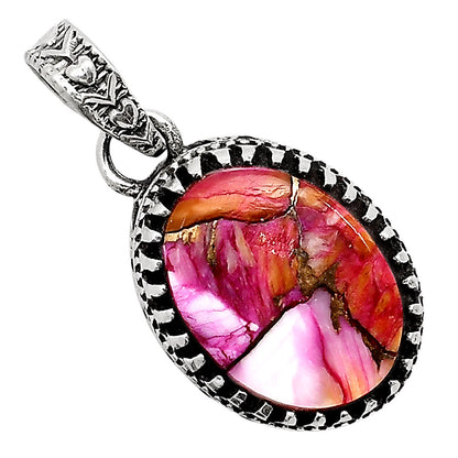Kingman Orange Dahlia Turquoise Pendant P-1437 SDP158647