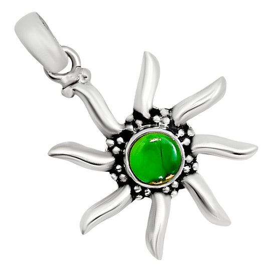 Sun - Green Mohave Turquoise Pendant P-1263 SDP158690