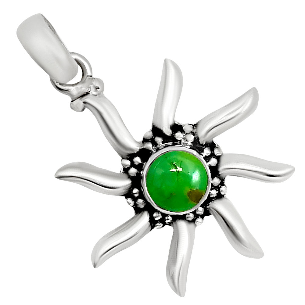 Sun - Green Mohave Turquoise Pendant P-1263 SDP158691