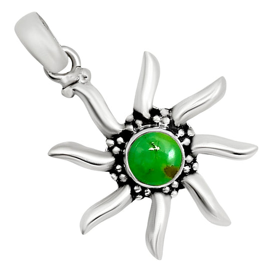 Sun - Green Mohave Turquoise Pendant P-1263 SDP158691