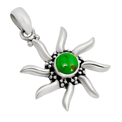 Sun - Green Mohave Turquoise Pendant P-1263 SDP158691