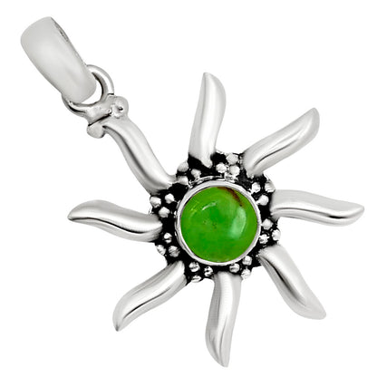 Sun - Green Mohave Turquoise Pendant P-1263 SDP158693