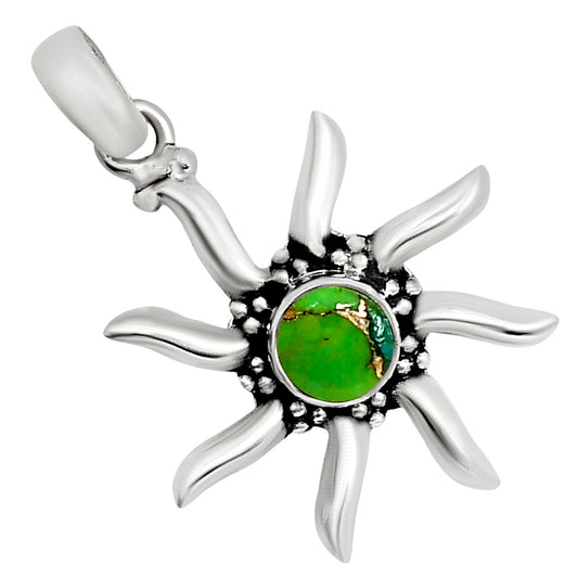 Sun - Green Mohave Turquoise Pendant P-1263 SDP158694