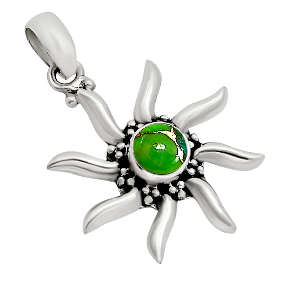 Sun - Green Mohave Turquoise Pendant P-1263 SDP158694