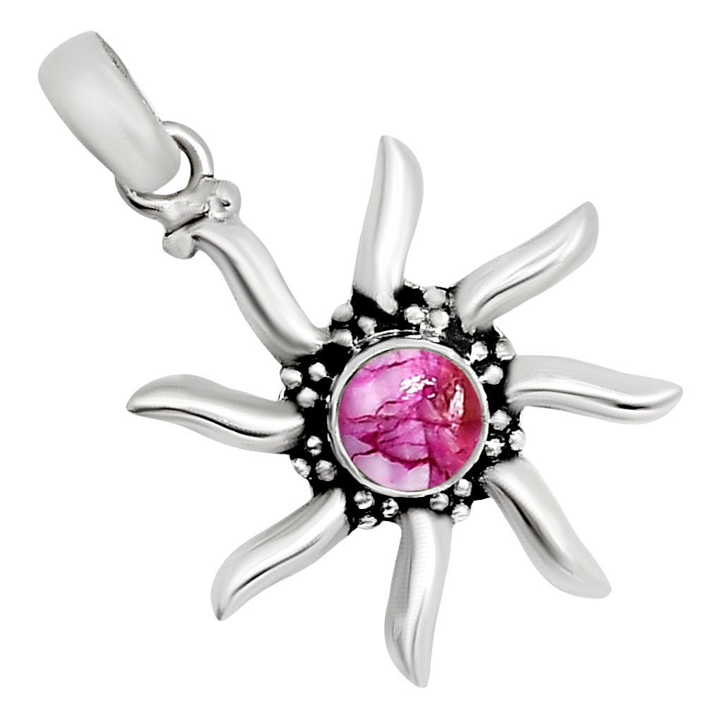Sun - Kingman Pink Dahlia Turquoise Pendant P-1263 SDP158697