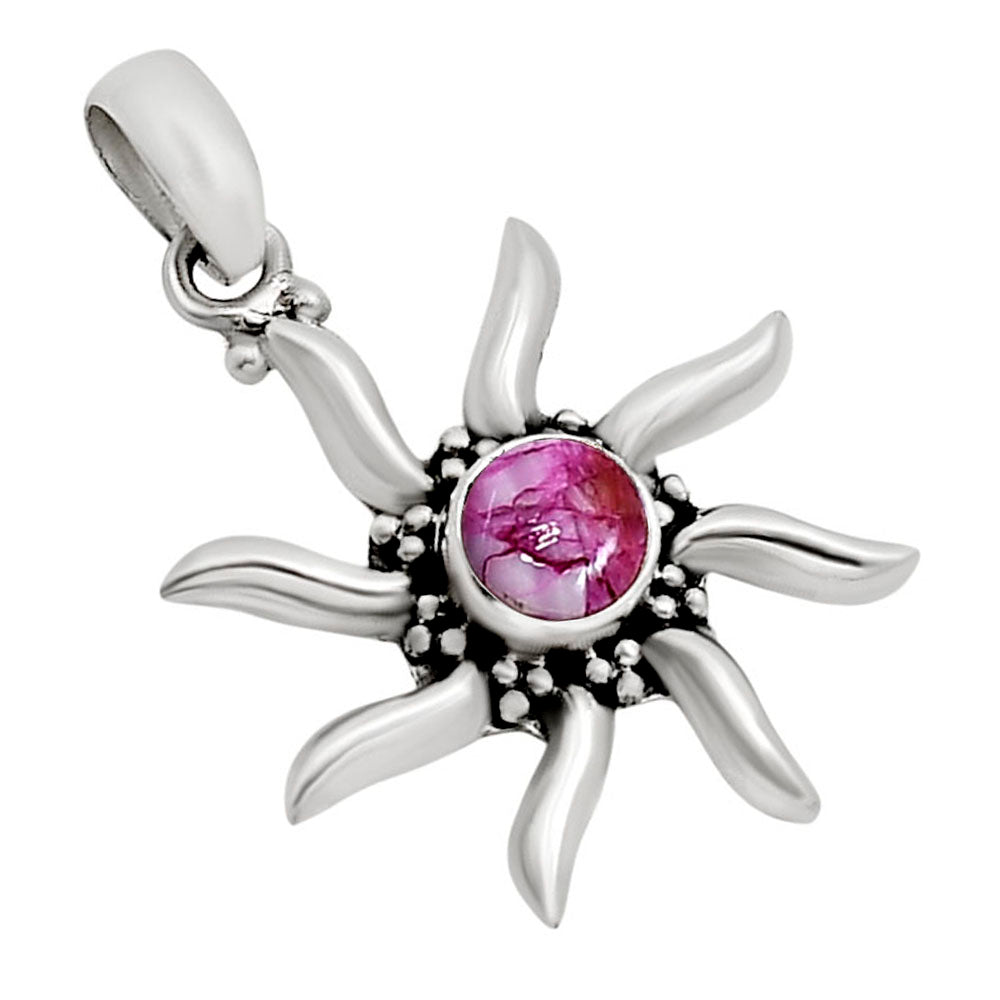 Sun - Kingman Pink Dahlia Turquoise Pendant P-1263 SDP158697