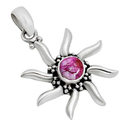 Sun - Kingman Pink Dahlia Turquoise Pendant P-1263 SDP158697